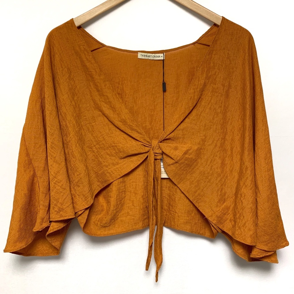 THE EAST ORDER Amelie Tie Front Top